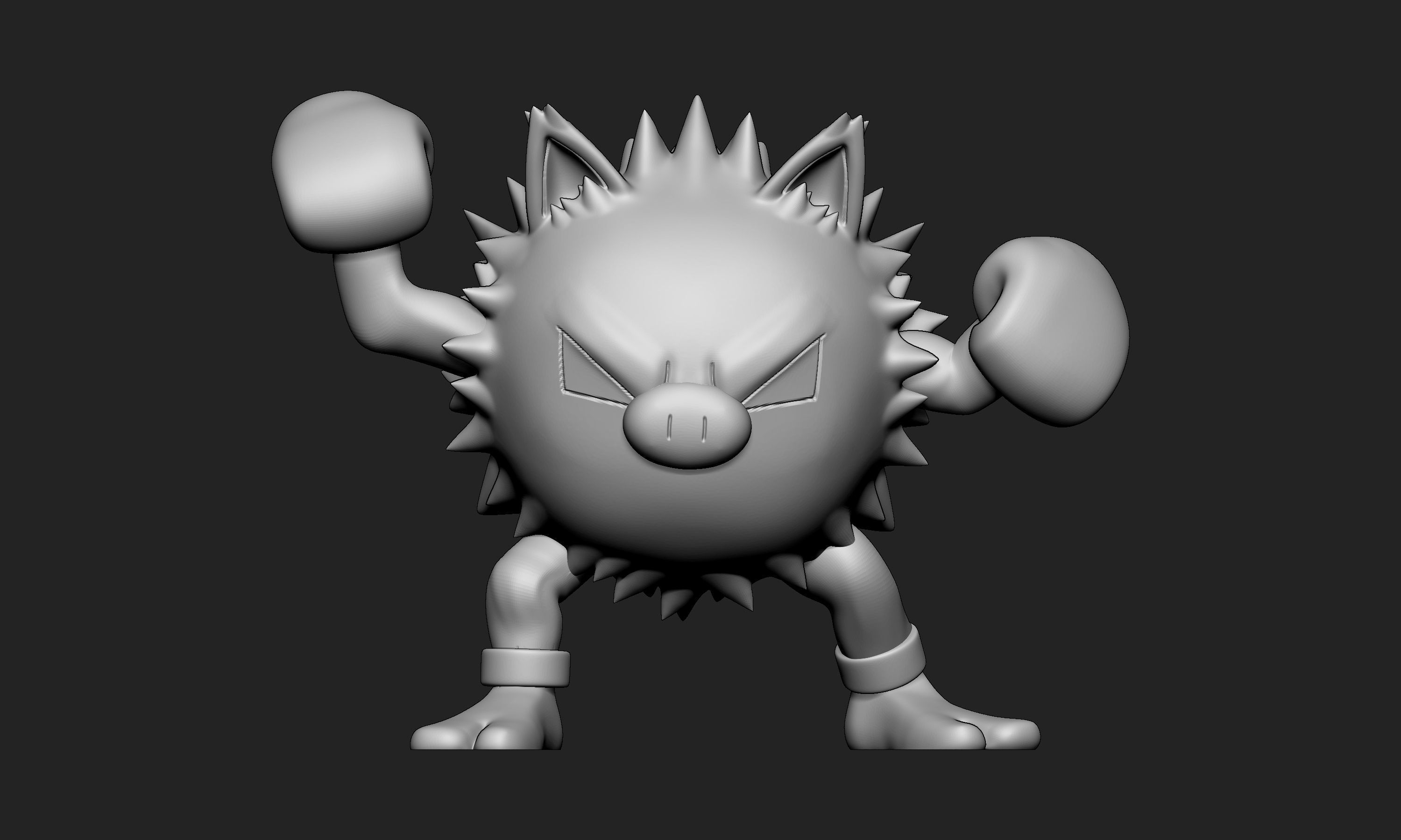 Pokemon - Mankey and Primeape with 2 poses each 3D print model_17