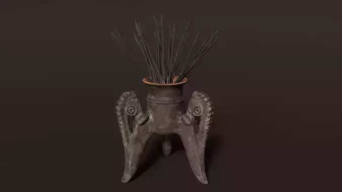 3D Antique Chinese Incense Holder