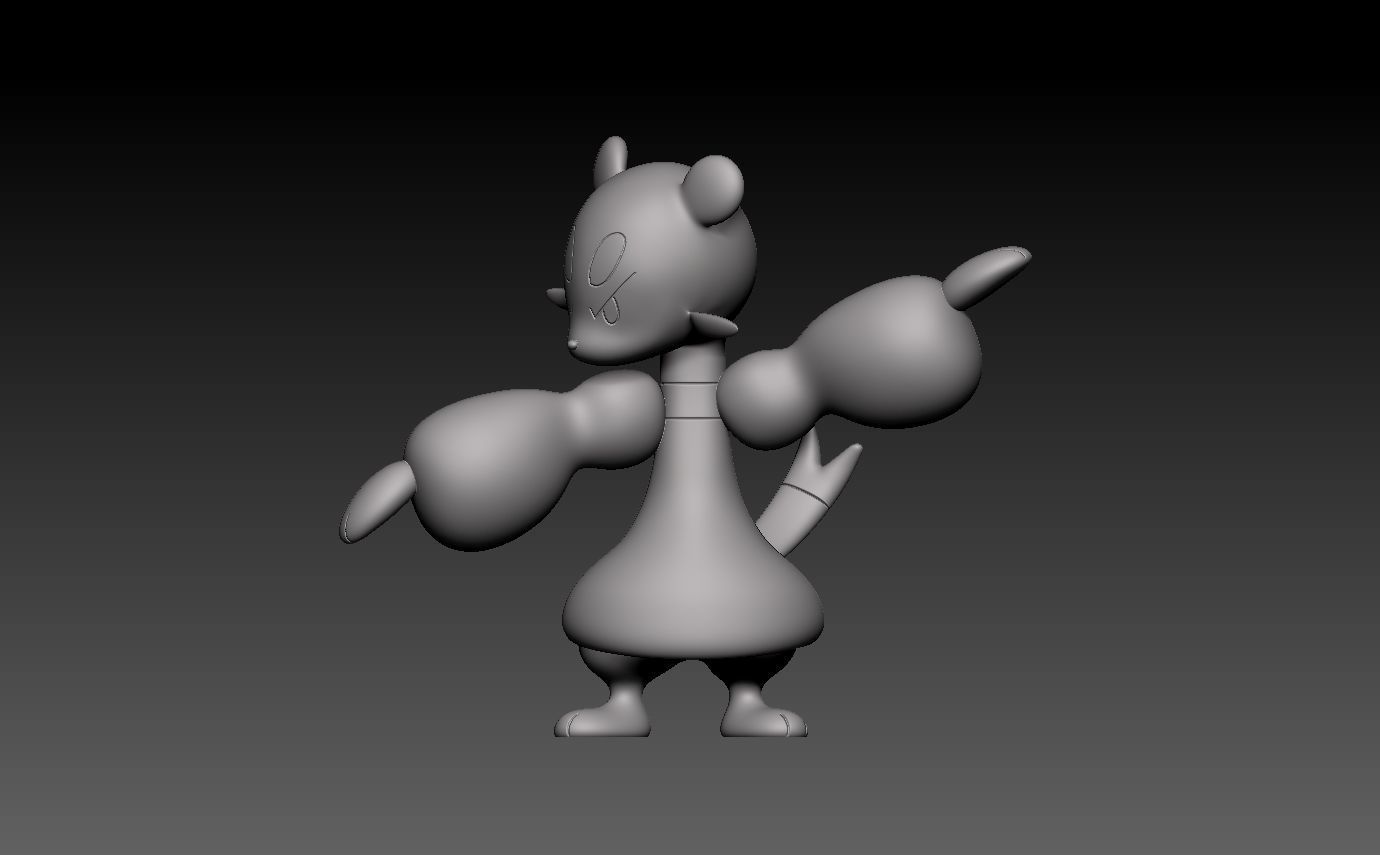 pokemon mienfoo 3D print model_6