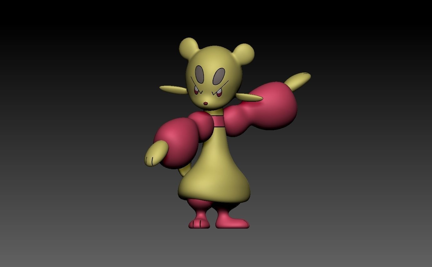 pokemon mienfoo 3D print model_1