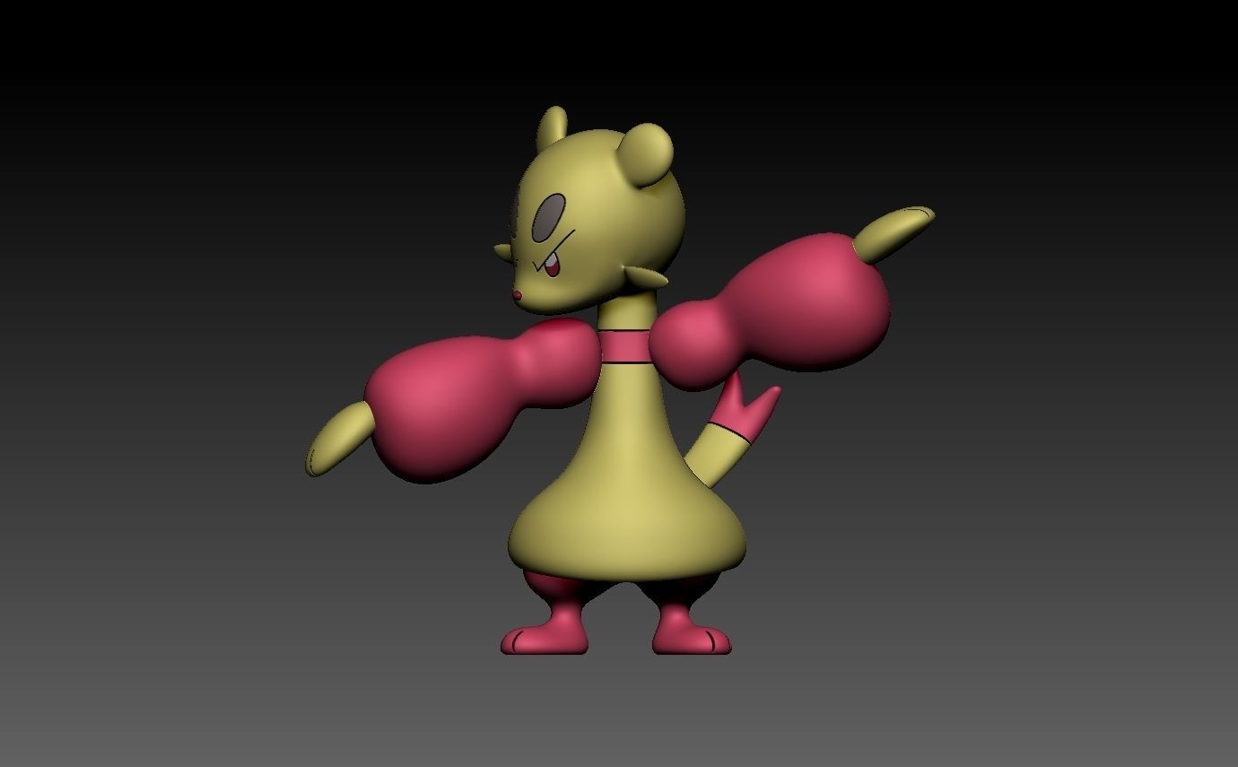 pokemon mienfoo 3D print model_5