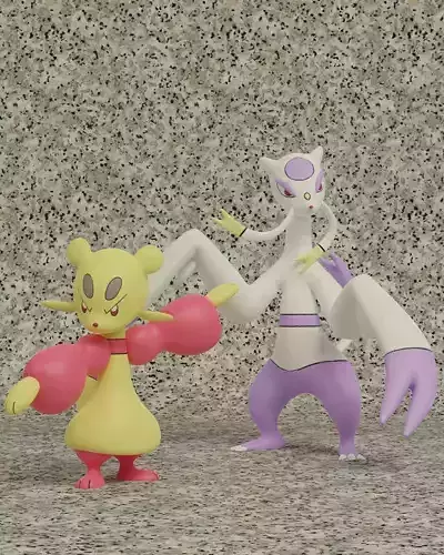 pokemon mienfoo evolution pack 3D print model
