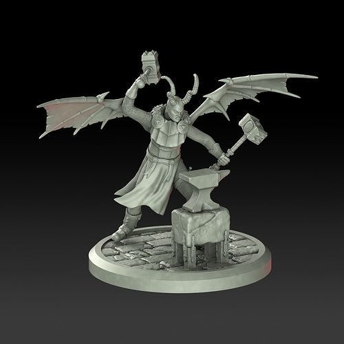 Fantasy demon blacksmith miniature 3D print model 3D print model