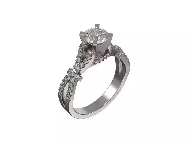 Custom engagement ring with diamonds