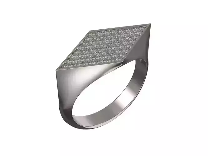 Rhombus ring with diamonds