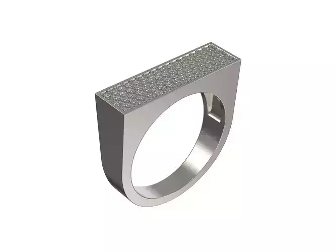 Rectangle ring with brilliants