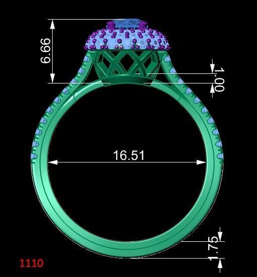 Engagement ring with brilliants 3D print model_1