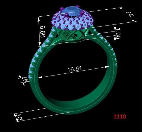 Engagement ring with brilliants 3D print model_2