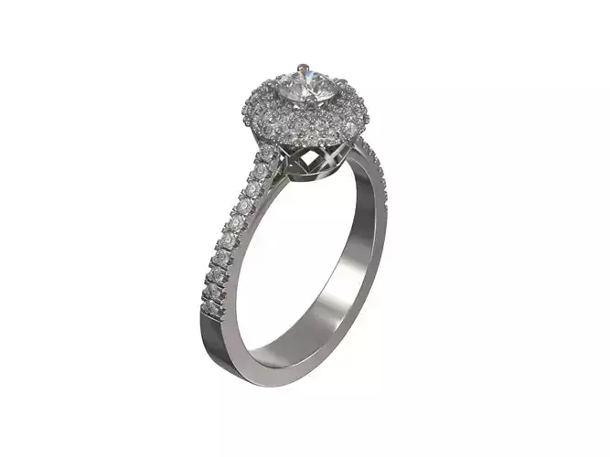 Engagement ring with brilliants 3D print model