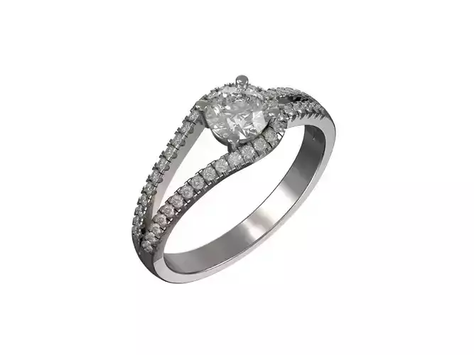 Golden ring with diamonds