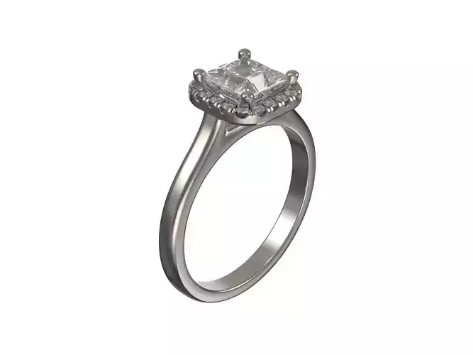 Custom golden halo ring with brilliants