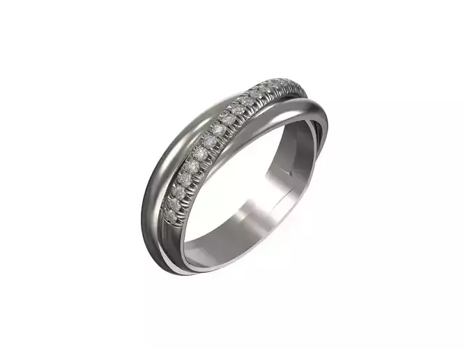 Triple golden ring with diamonds