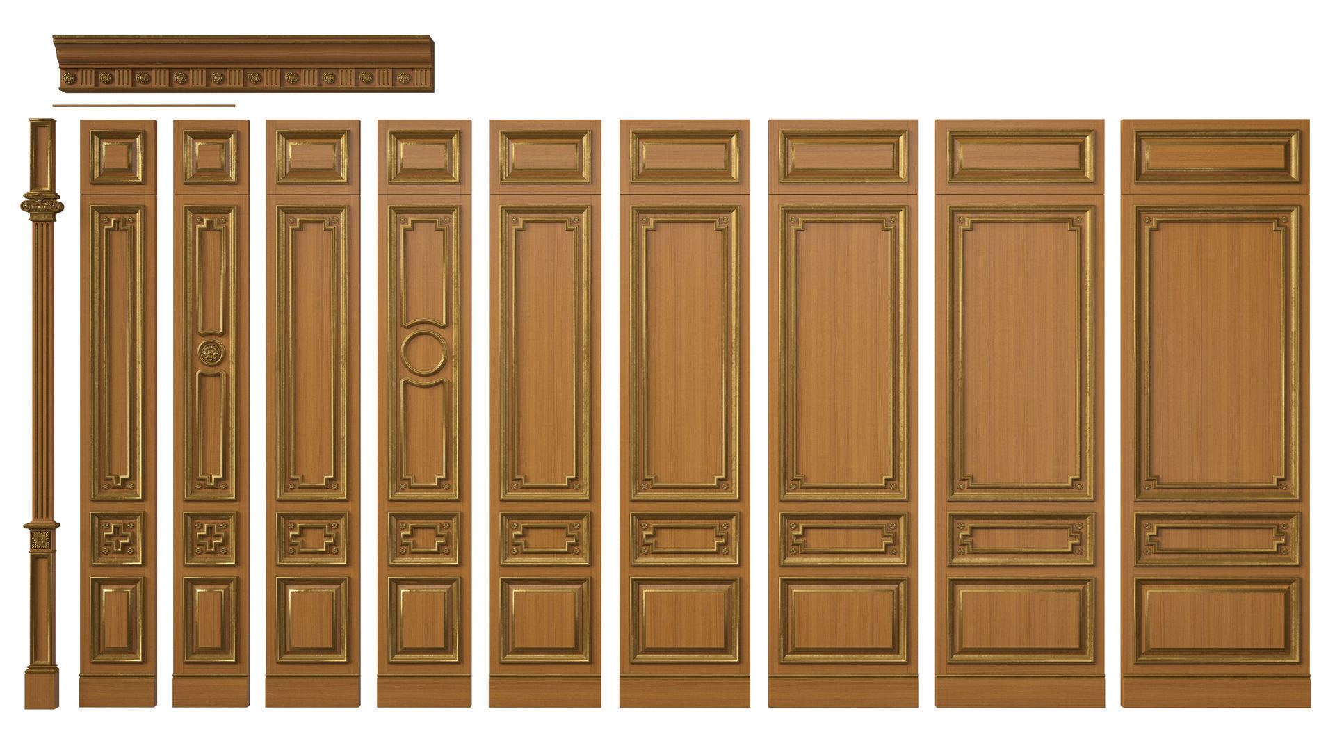 Wooden panel 03 03 3D model_14