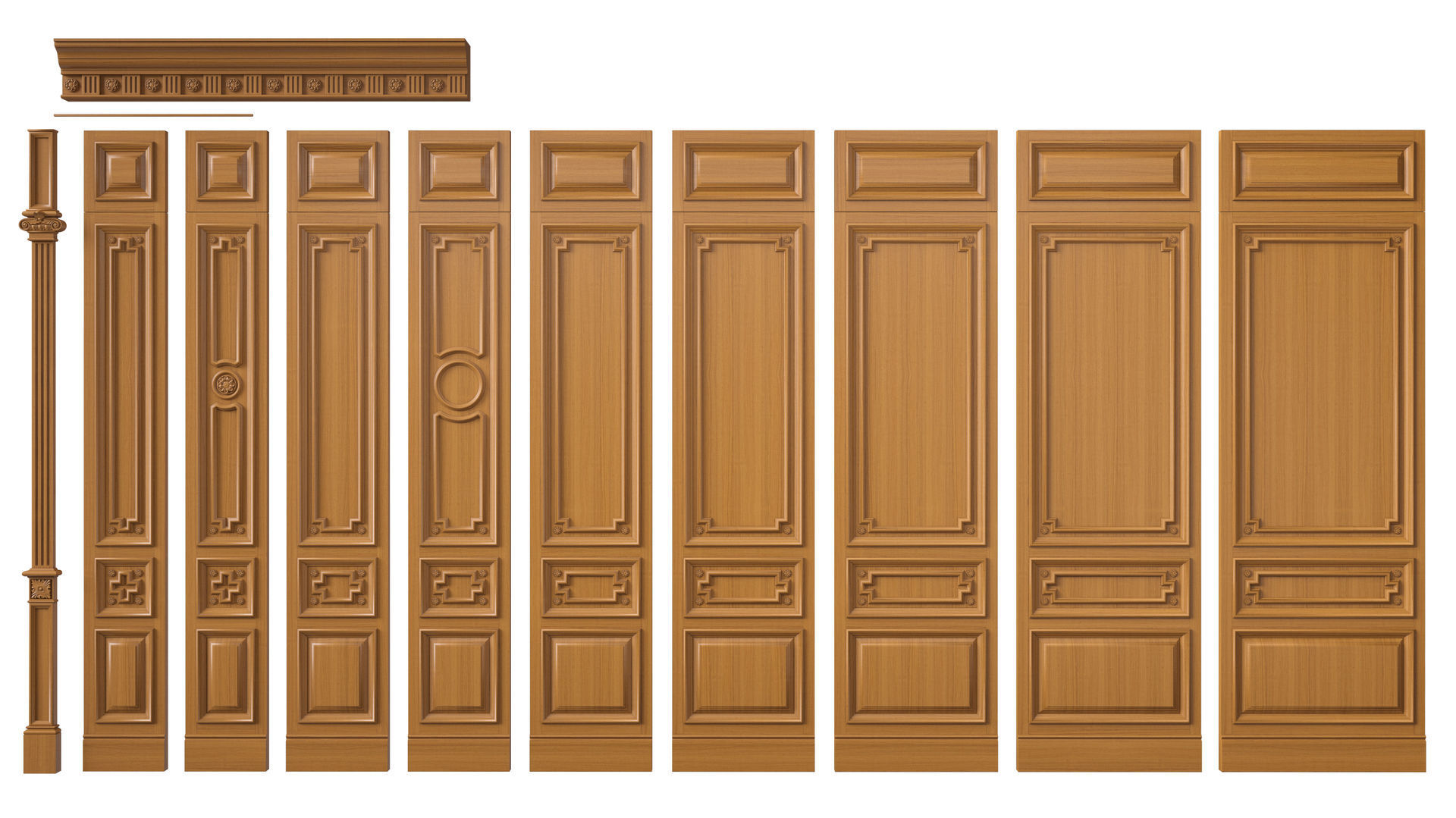 Wooden panel 03 03 3D model_7