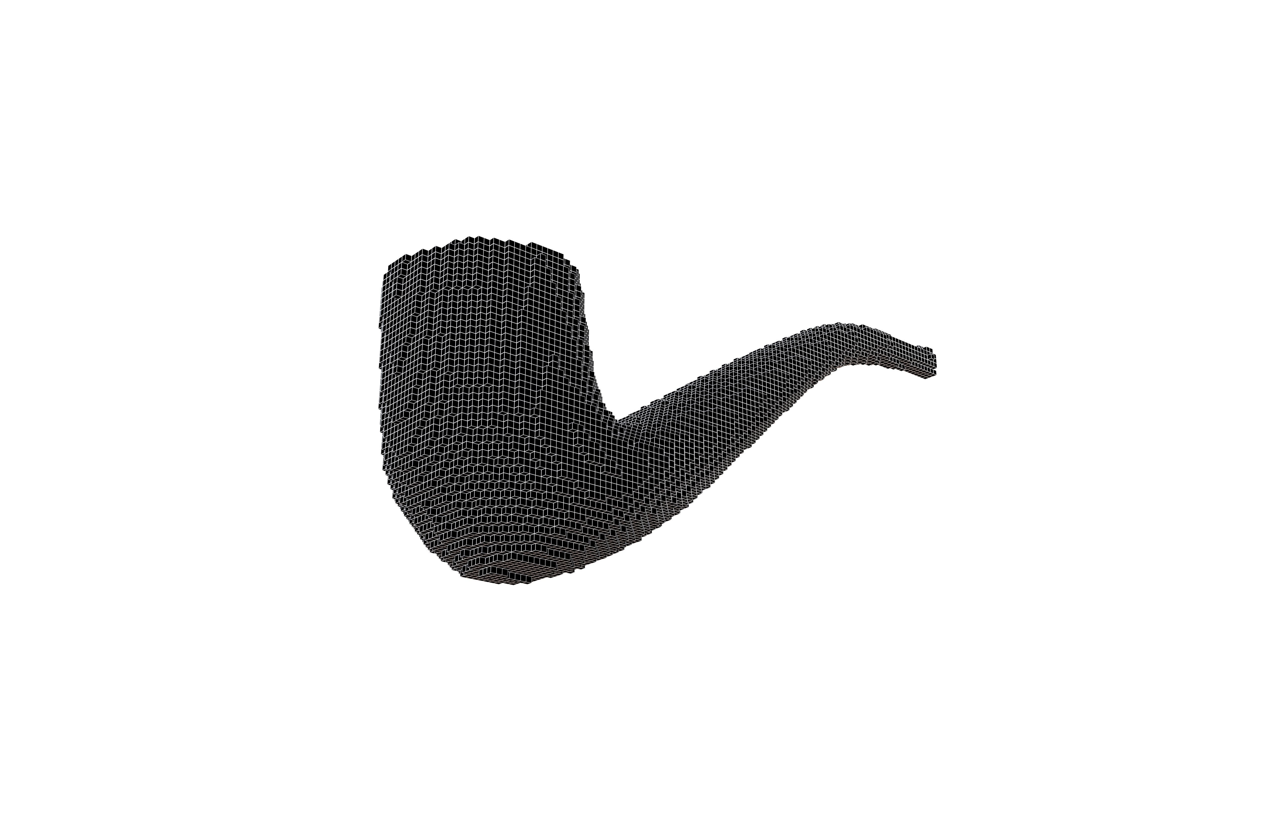 Voxel Tobacco Pipe v1 001 Low-poly 3D model_6