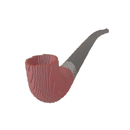 Voxel Tobacco Pipe v1 001 Low-poly 3D model