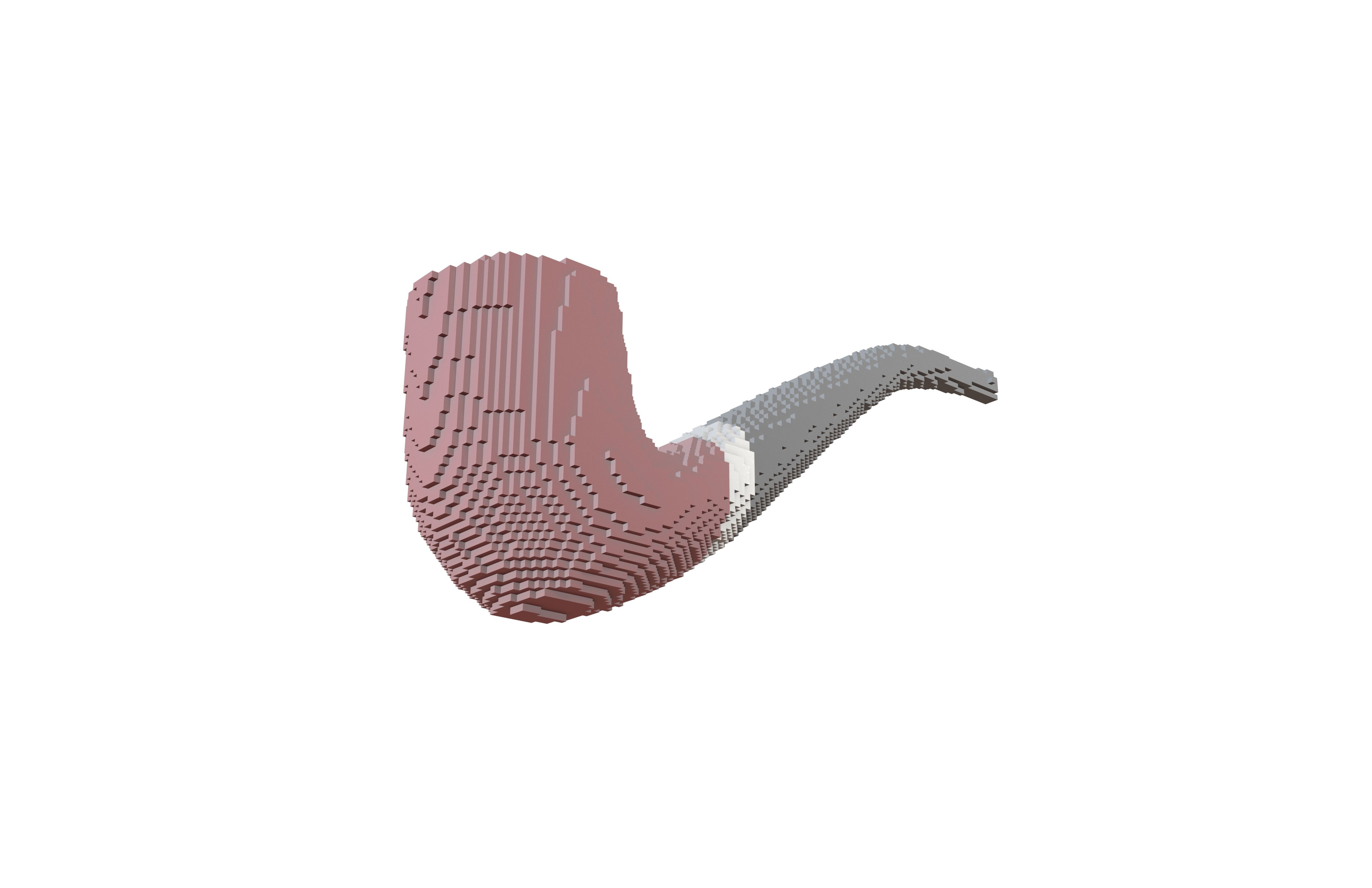 Voxel Tobacco Pipe v1 001 Low-poly 3D model_3