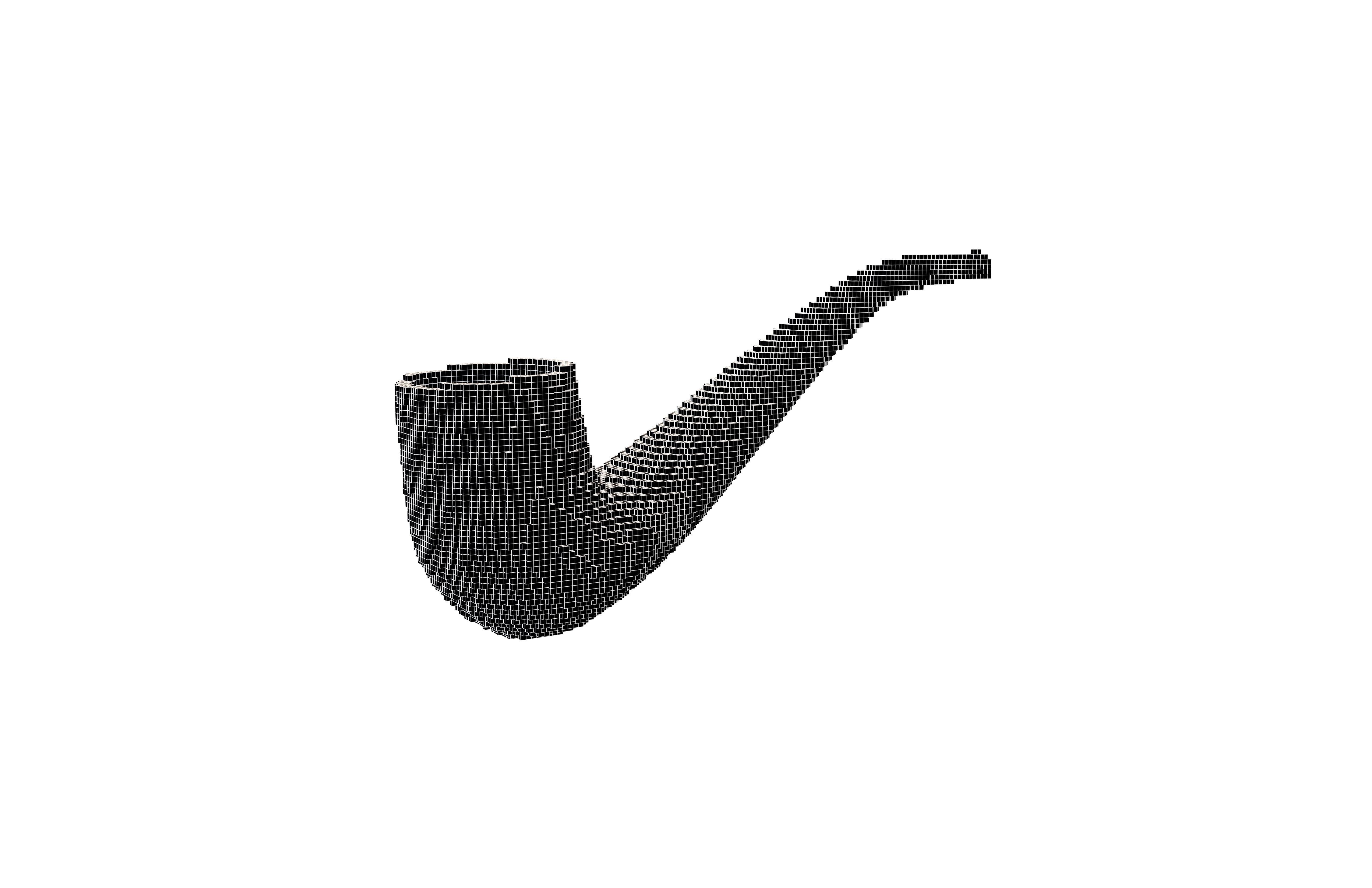 Voxel Tobacco Pipe v1 001 Low-poly 3D model_5