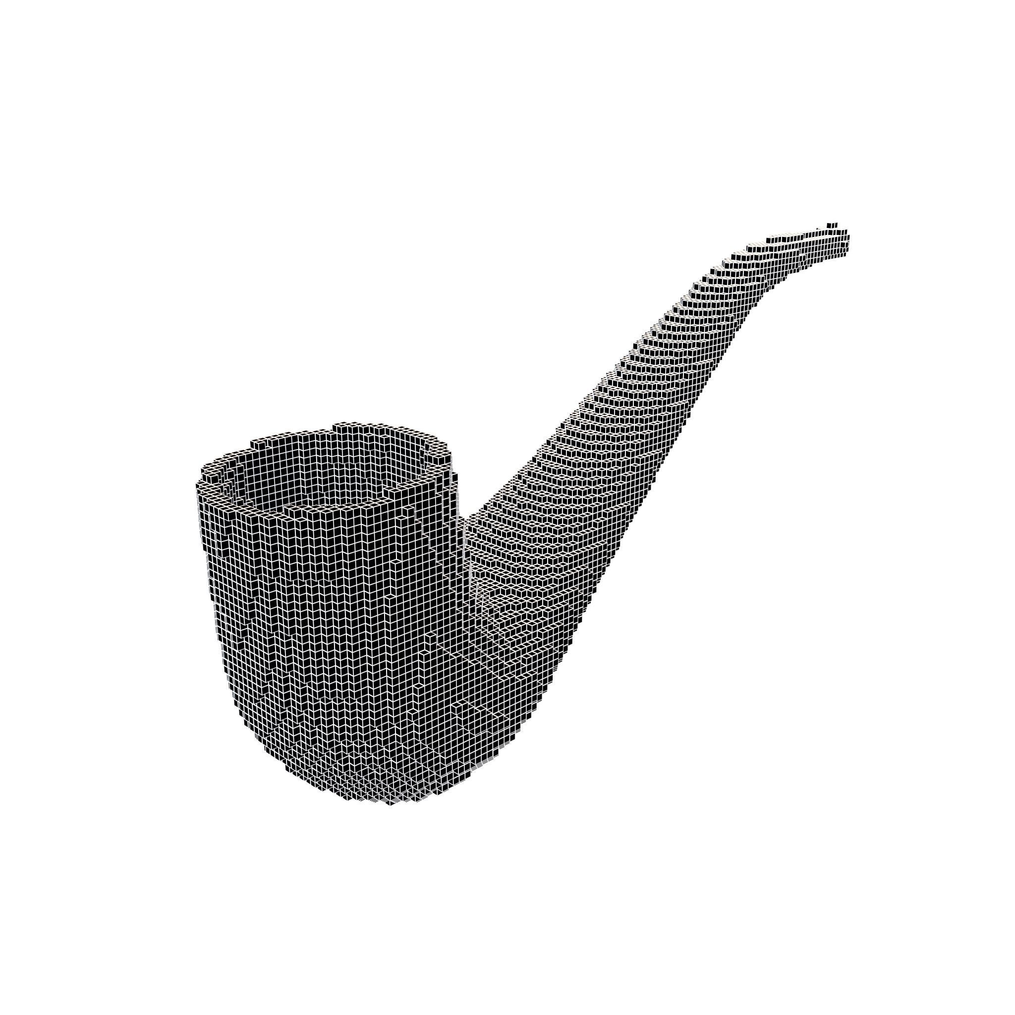Voxel Tobacco Pipe v1 001 Low-poly 3D model_4