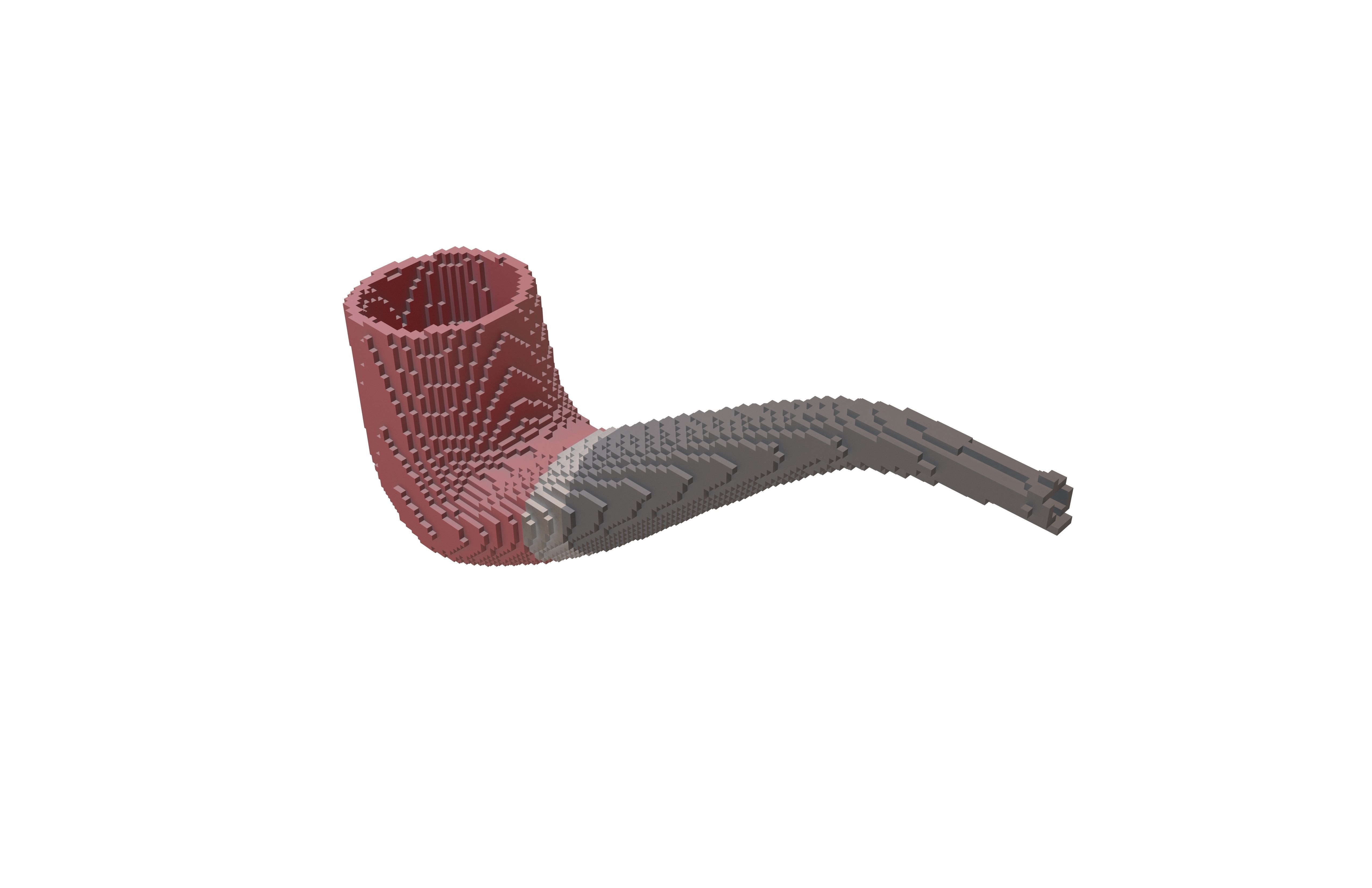 Voxel Tobacco Pipe v1 001 Low-poly 3D model_2