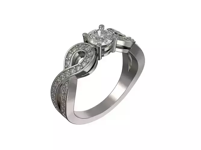 Engagement ring with round brilliants 2 versions
