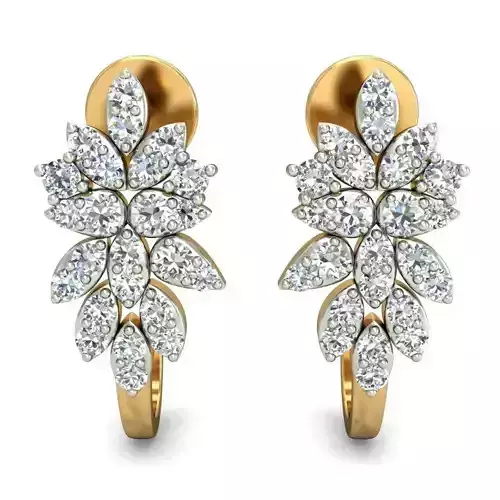 Stylish Flower Earrings with Diamonds