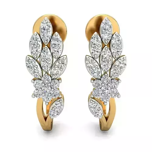 Stylish Flower Earrings with Diamonds