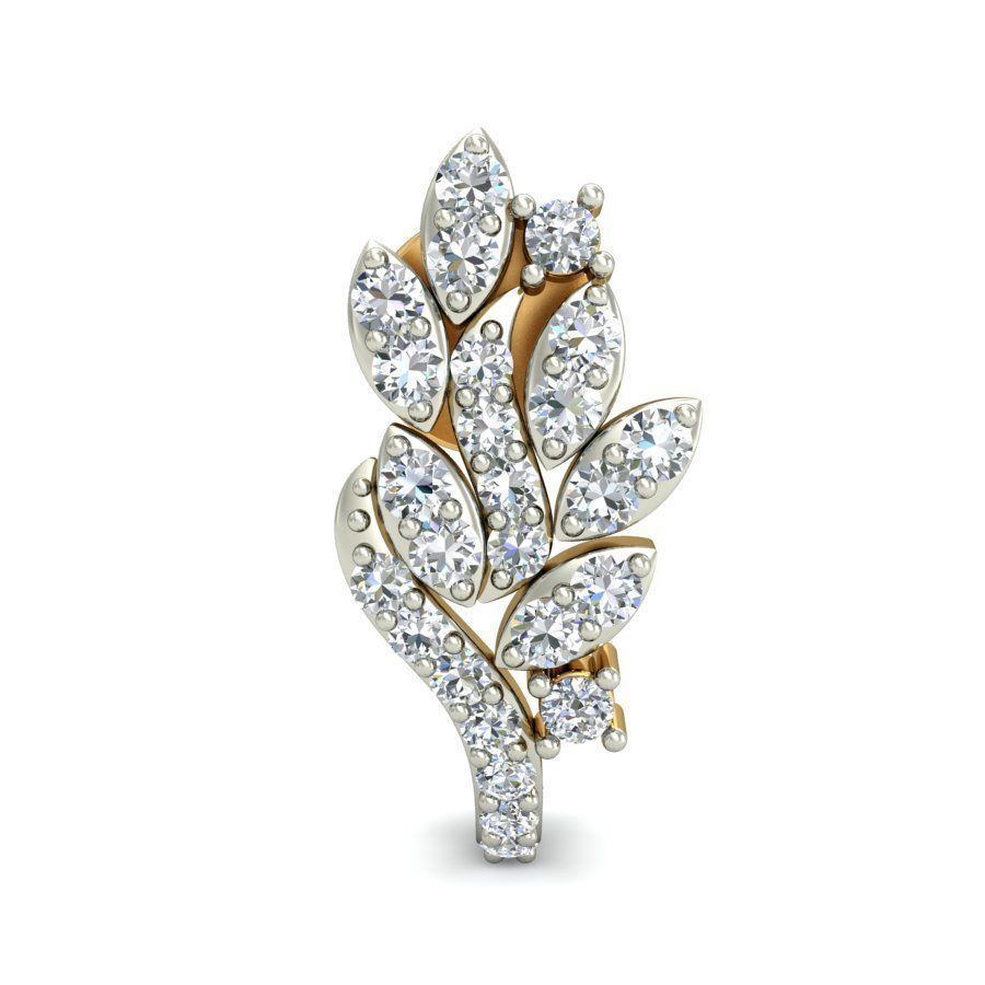 Stylish Flower Earrings with Diamonds 3D print model_1