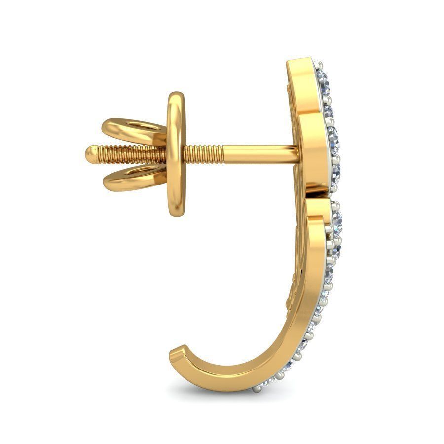 Stylish Flower Earrings with Diamonds 3D print model_2