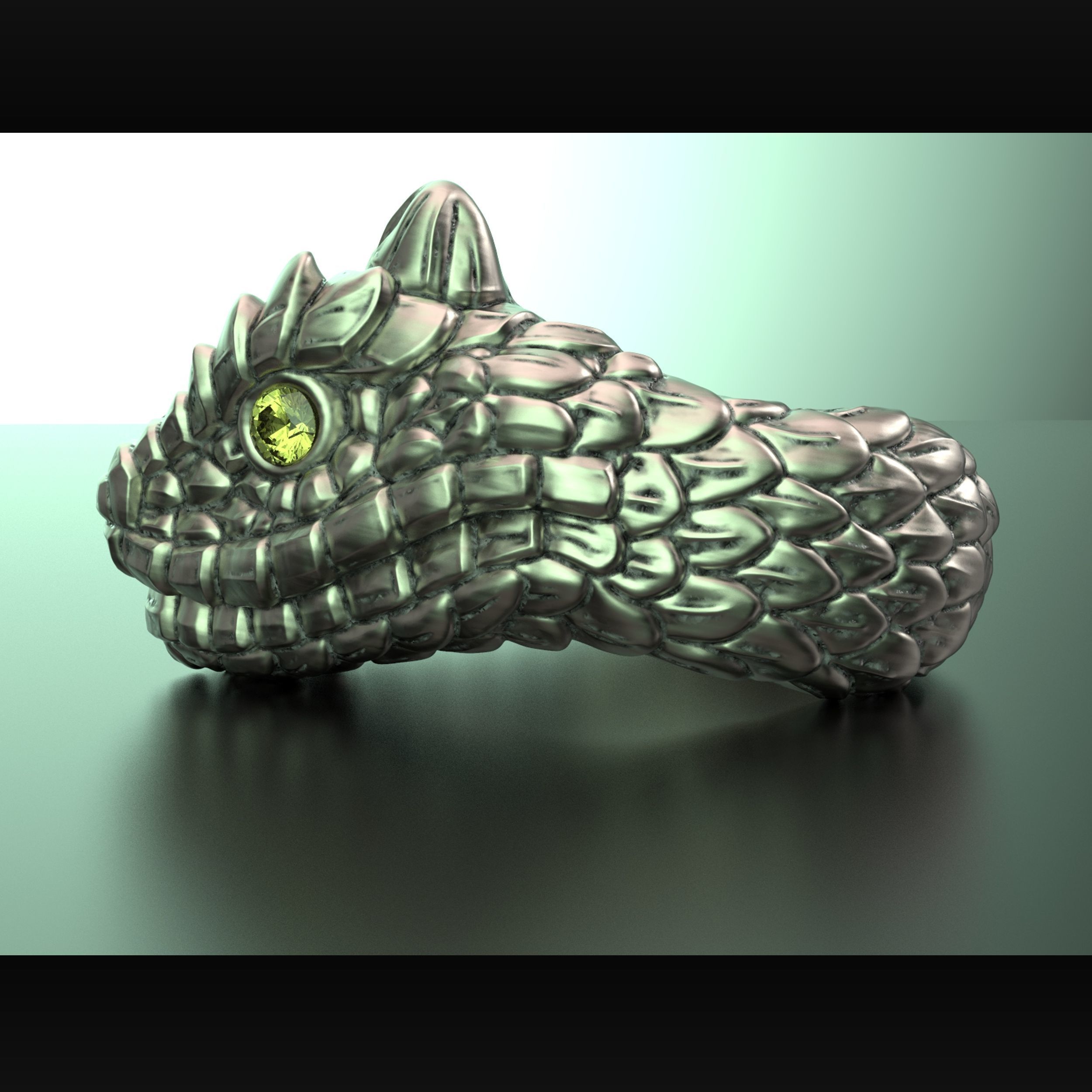 Snake ring 3D print model_2