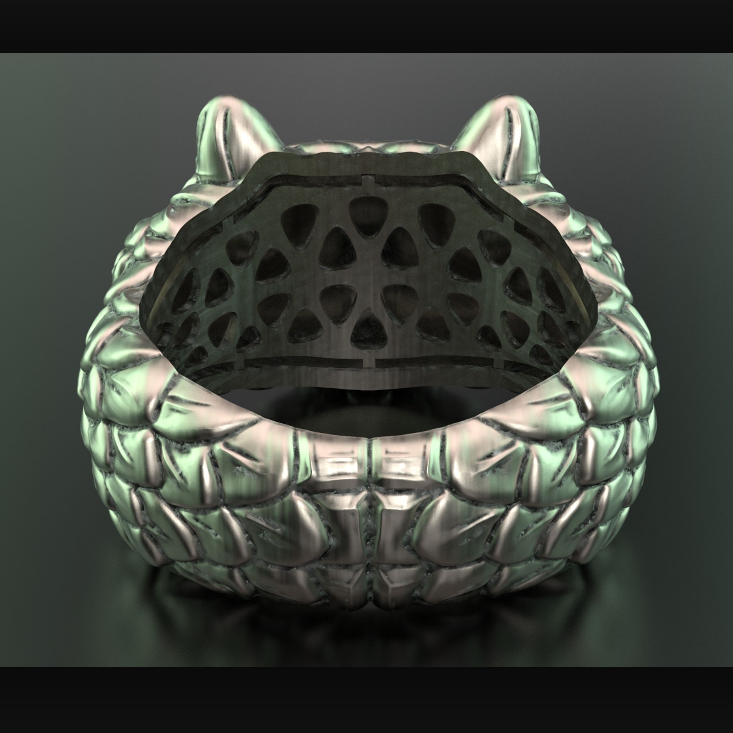 Snake ring 3D print model_6