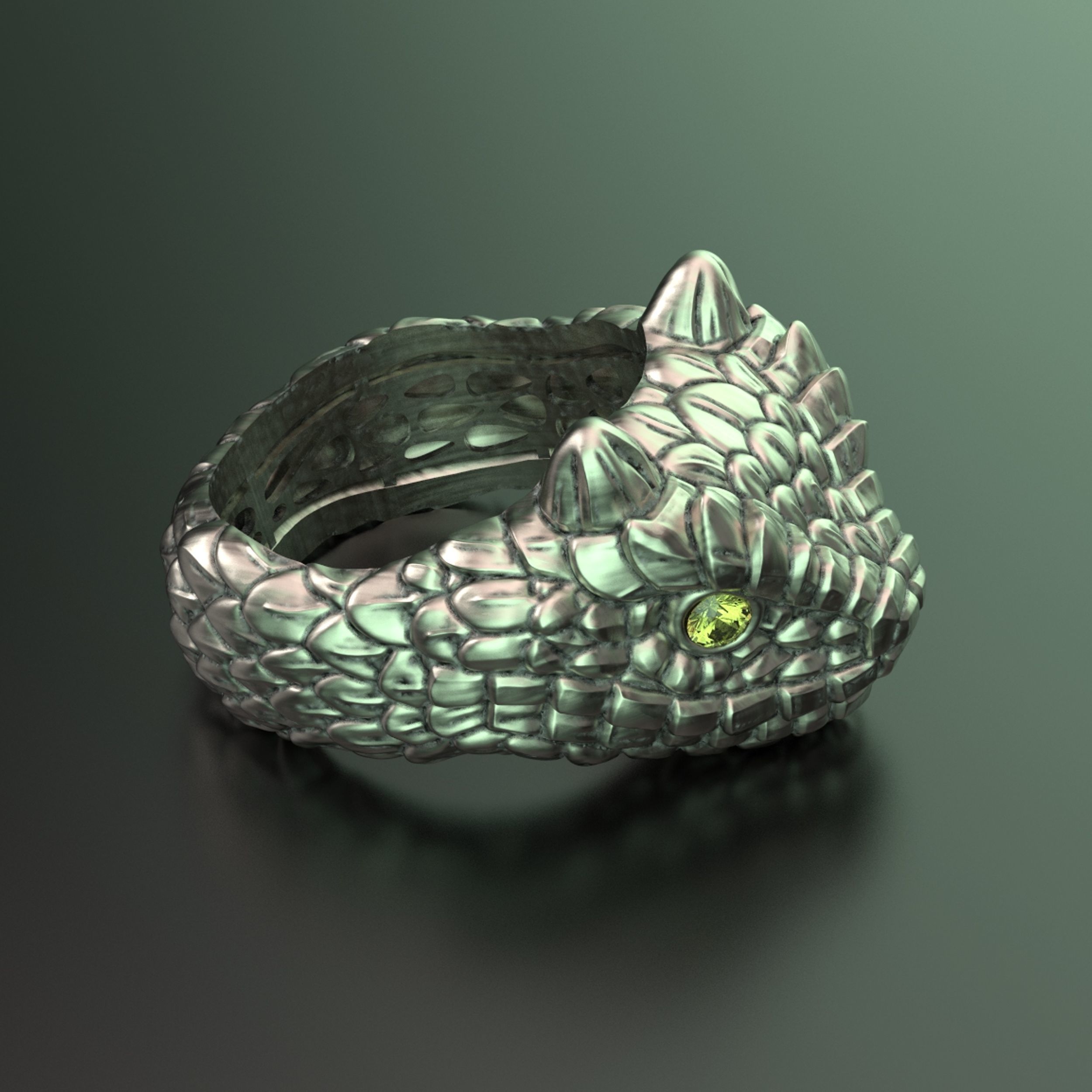 Snake ring 3D print model_3