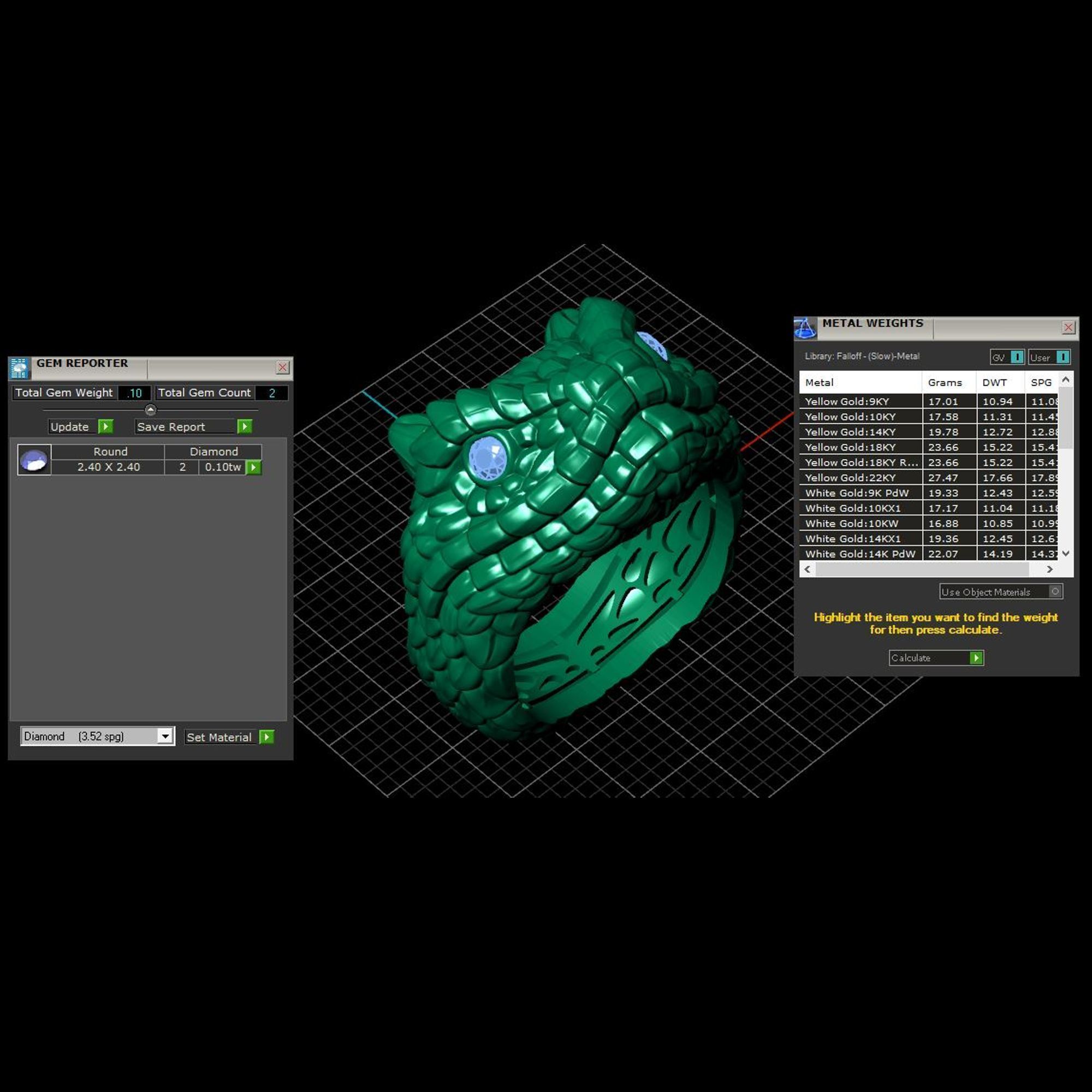 Snake ring 3D print model_8