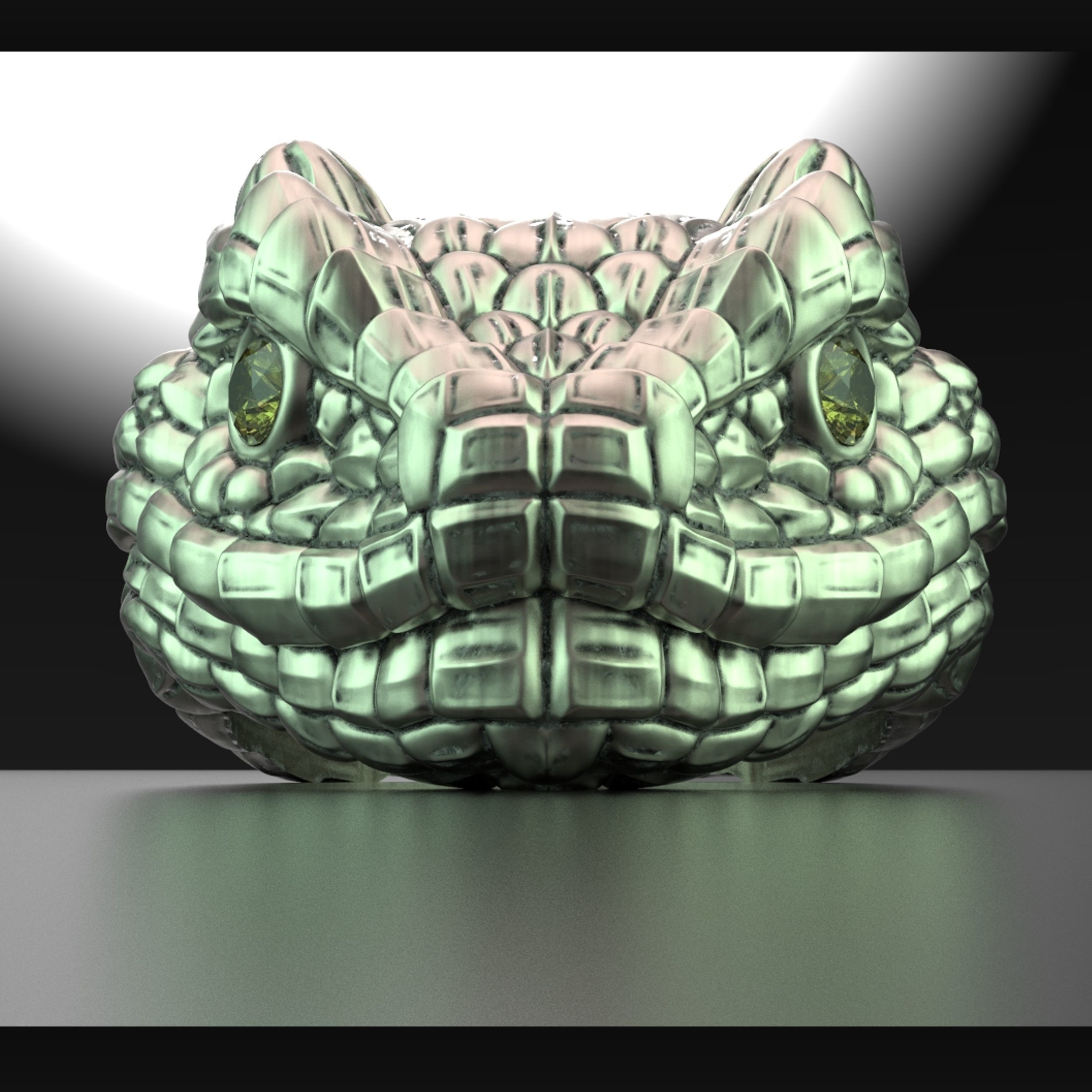 Snake ring 3D print model_5