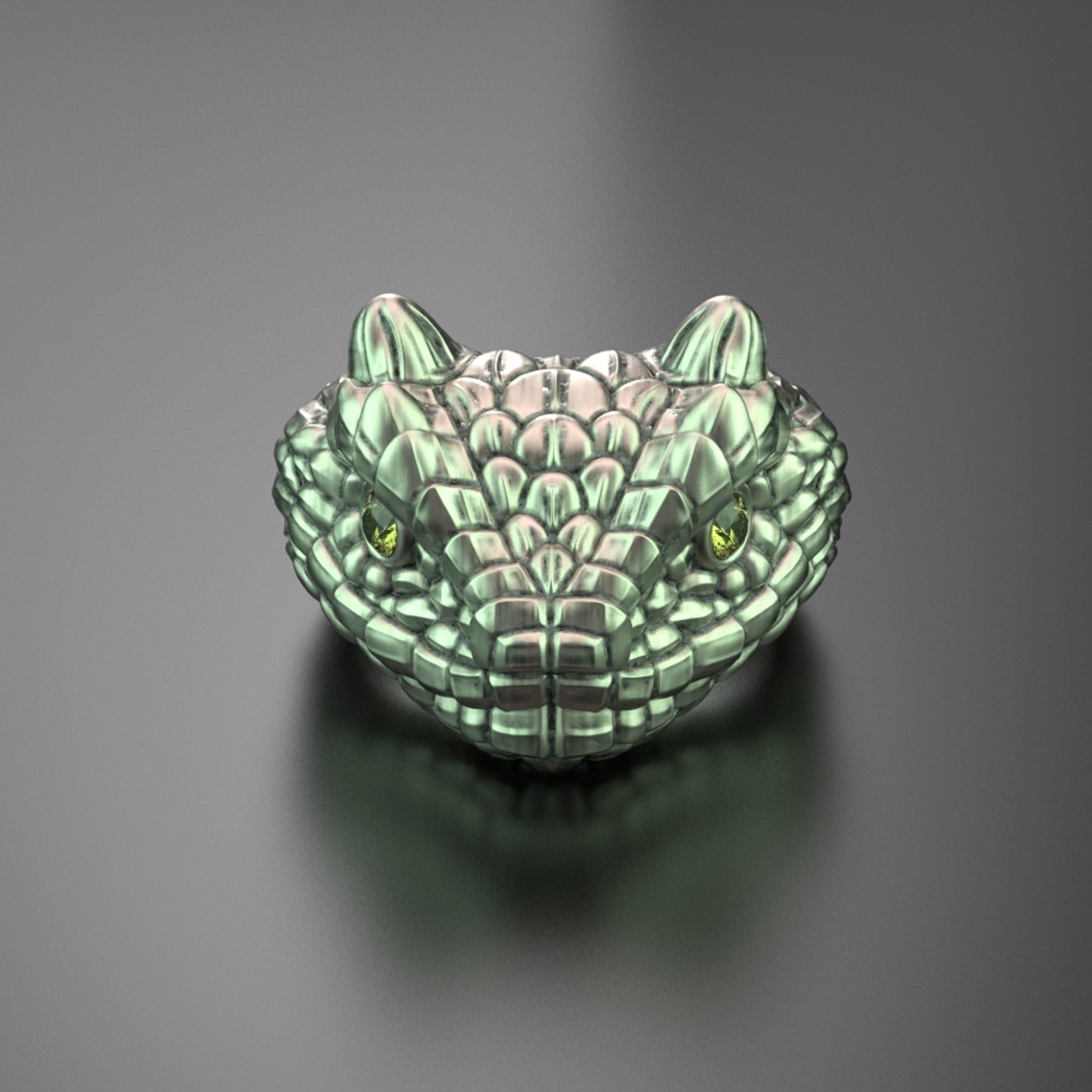 Snake ring 3D print model_7