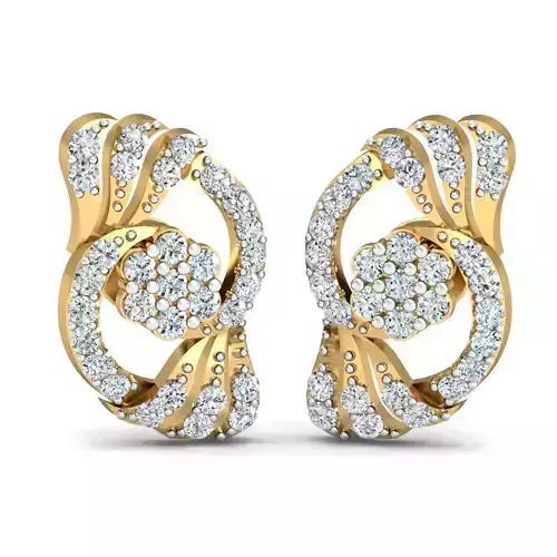 Women Solitaire Earring 3DM STL OBJ FBX Render Details