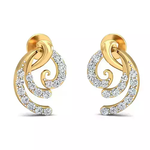 Women Solitaire Earring 3DM STL OBJ FBX Render Details