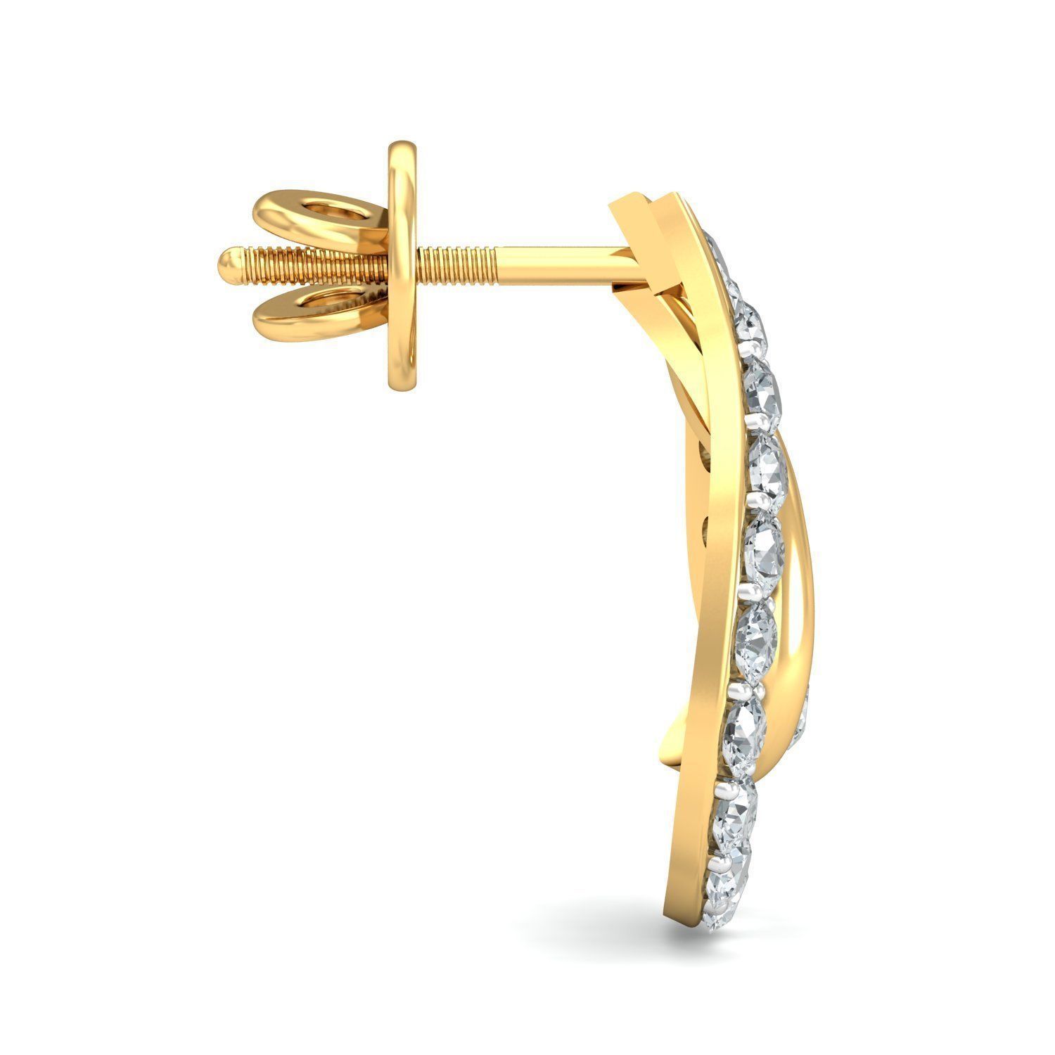 Women Solitaire Earring 3DM STL OBJ FBX Render Details 3D print model_2