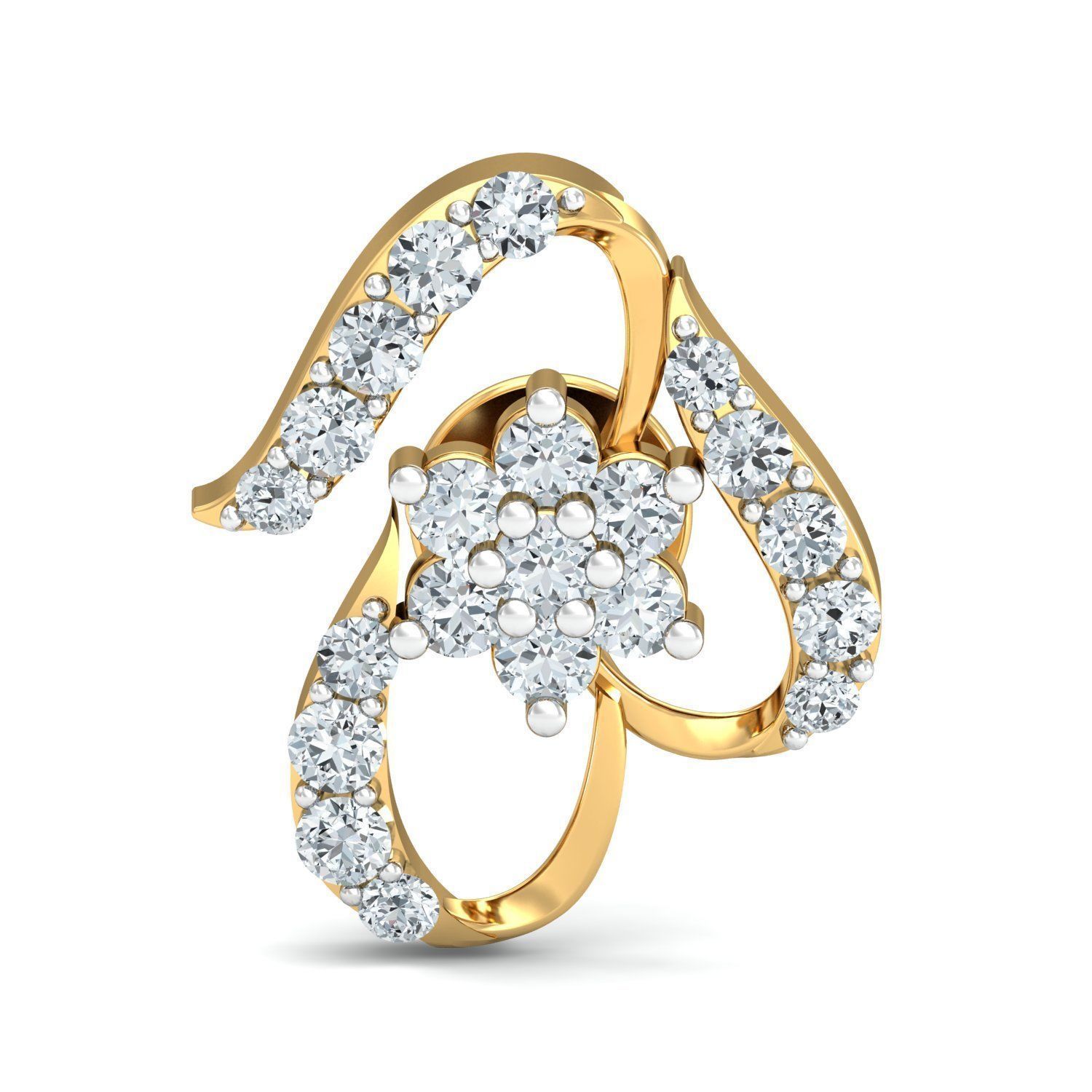 Women Solitaire Earring 3DM STL OBJ FBX Render Details 3D print model_1