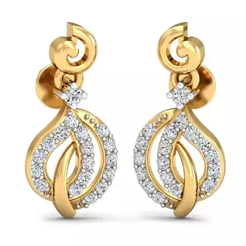 Women Solitaire Earring 3DM STL OBJ FBX Render Details