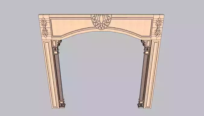 indian jodhpuri stone arch 3d modal