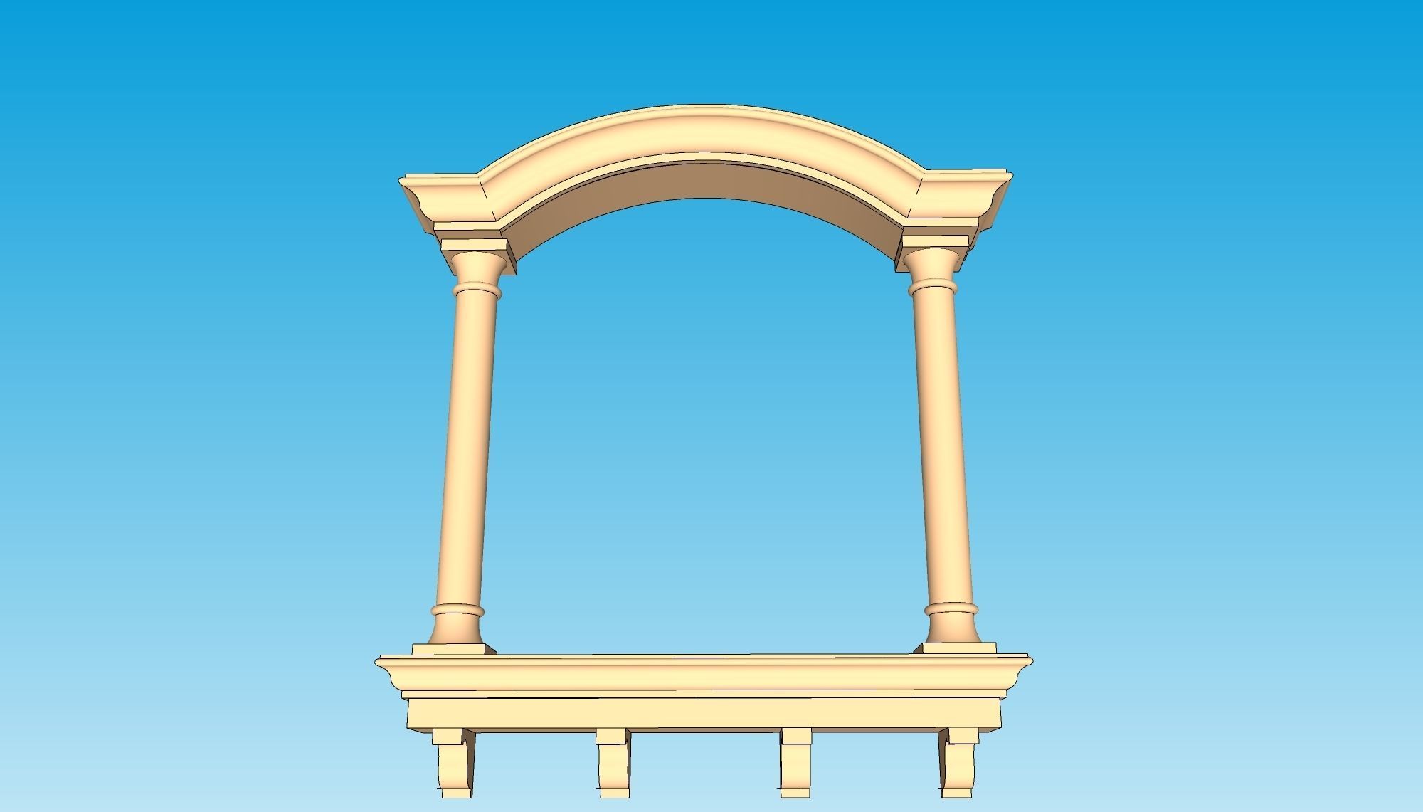 indian jodhpuri stone jharokha window 3d modal 3D model_4