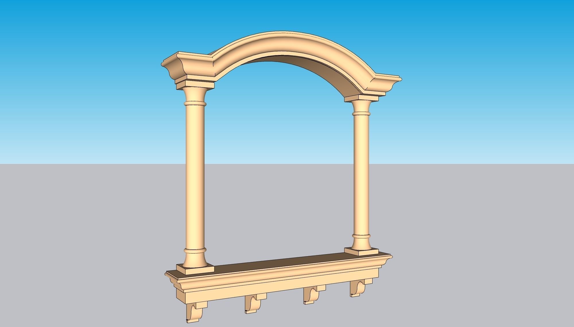 indian jodhpuri stone jharokha window 3d modal 3D model_2