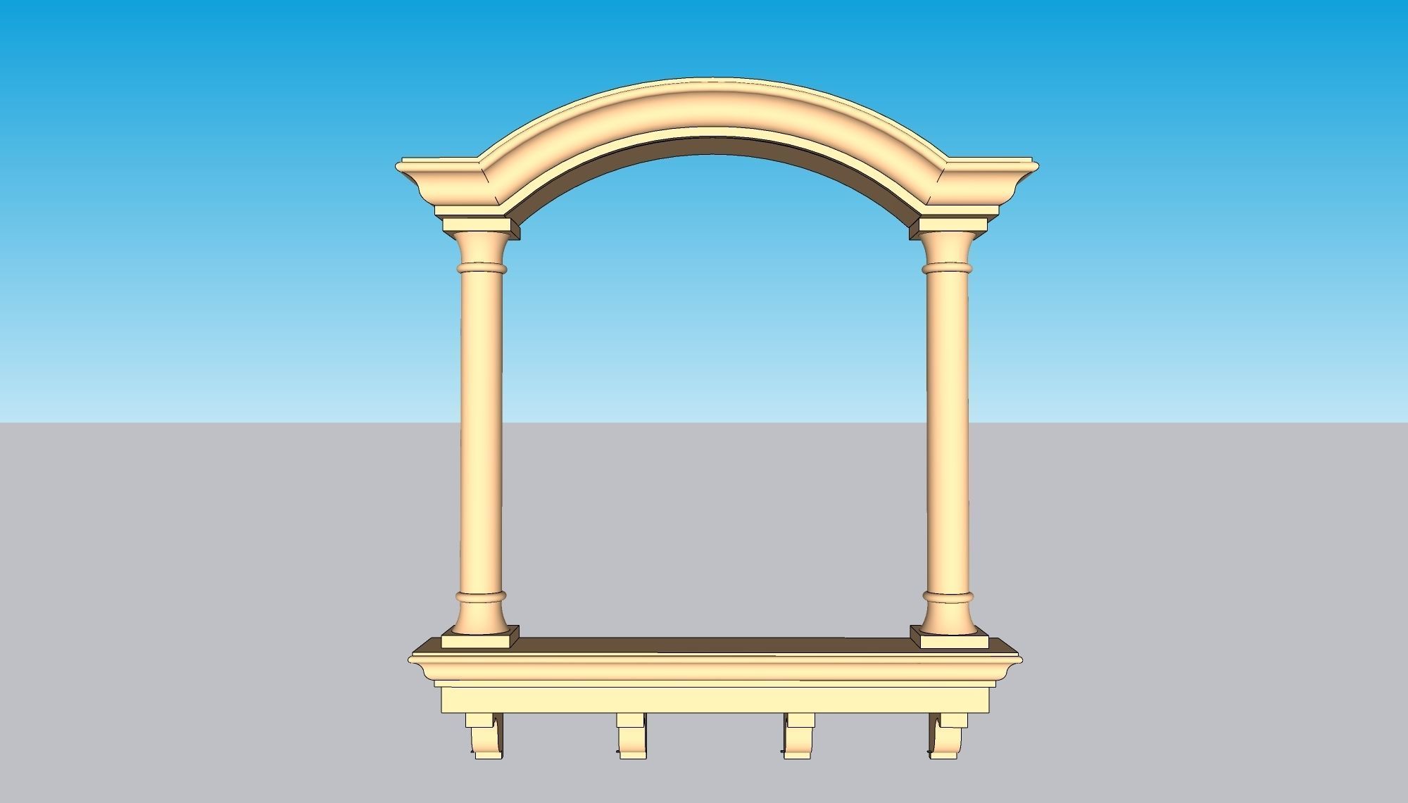 indian jodhpuri stone jharokha window 3d modal 3D model_1