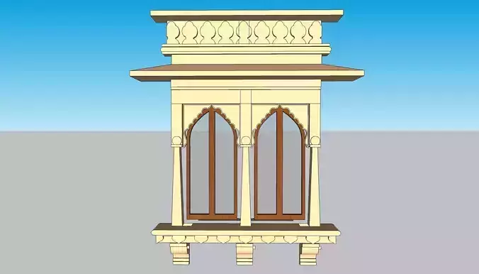 indian jodhpuri stone jharokha window 3d modal 3D model