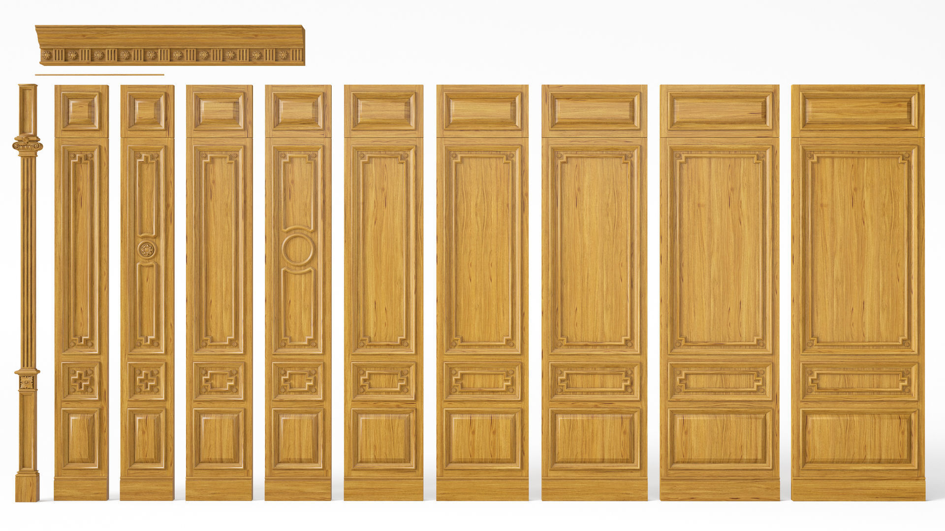 Wooden panel 03 05 3D model_10