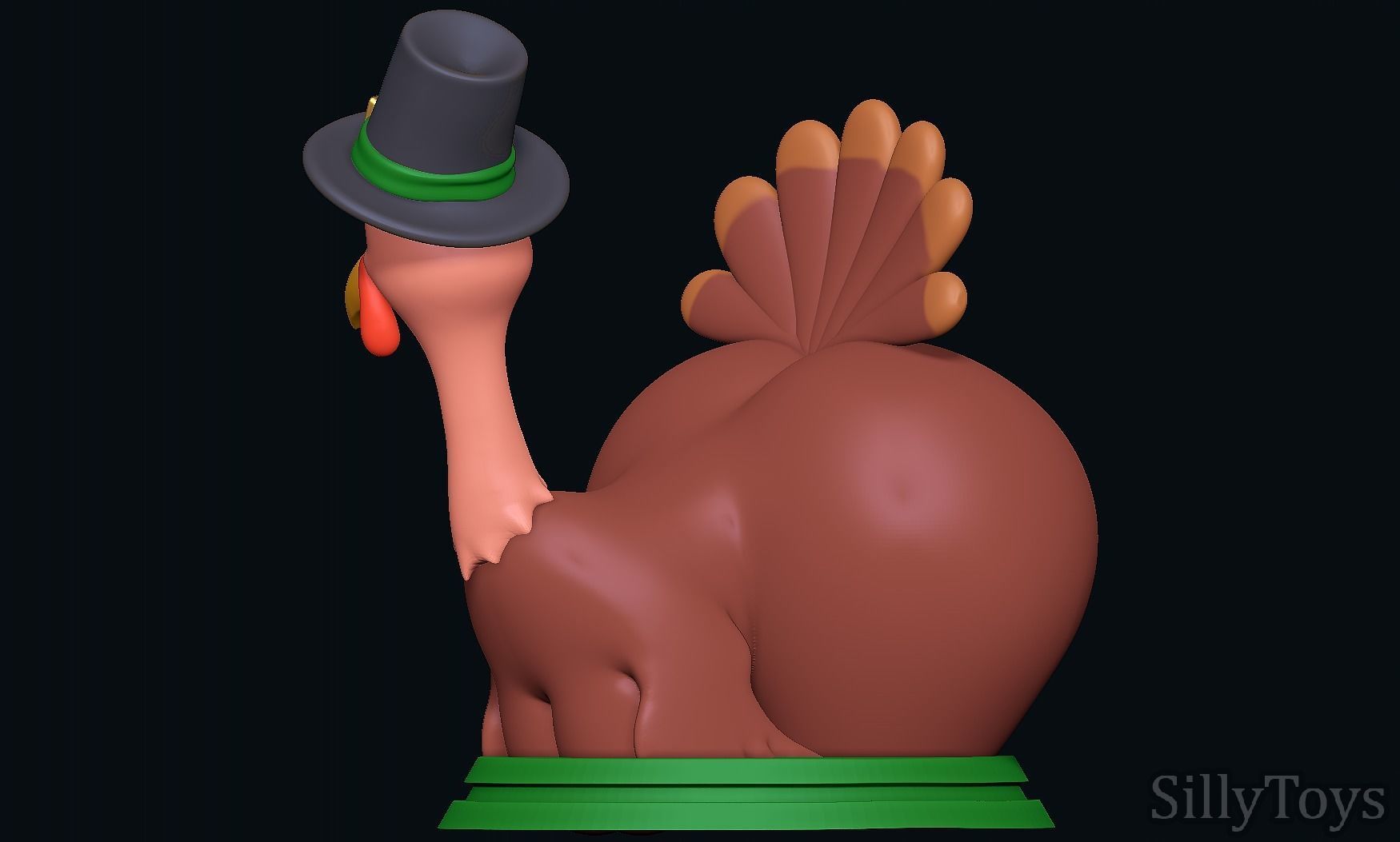 Turkey Big Booty for Thanksgiving 3D print model_4