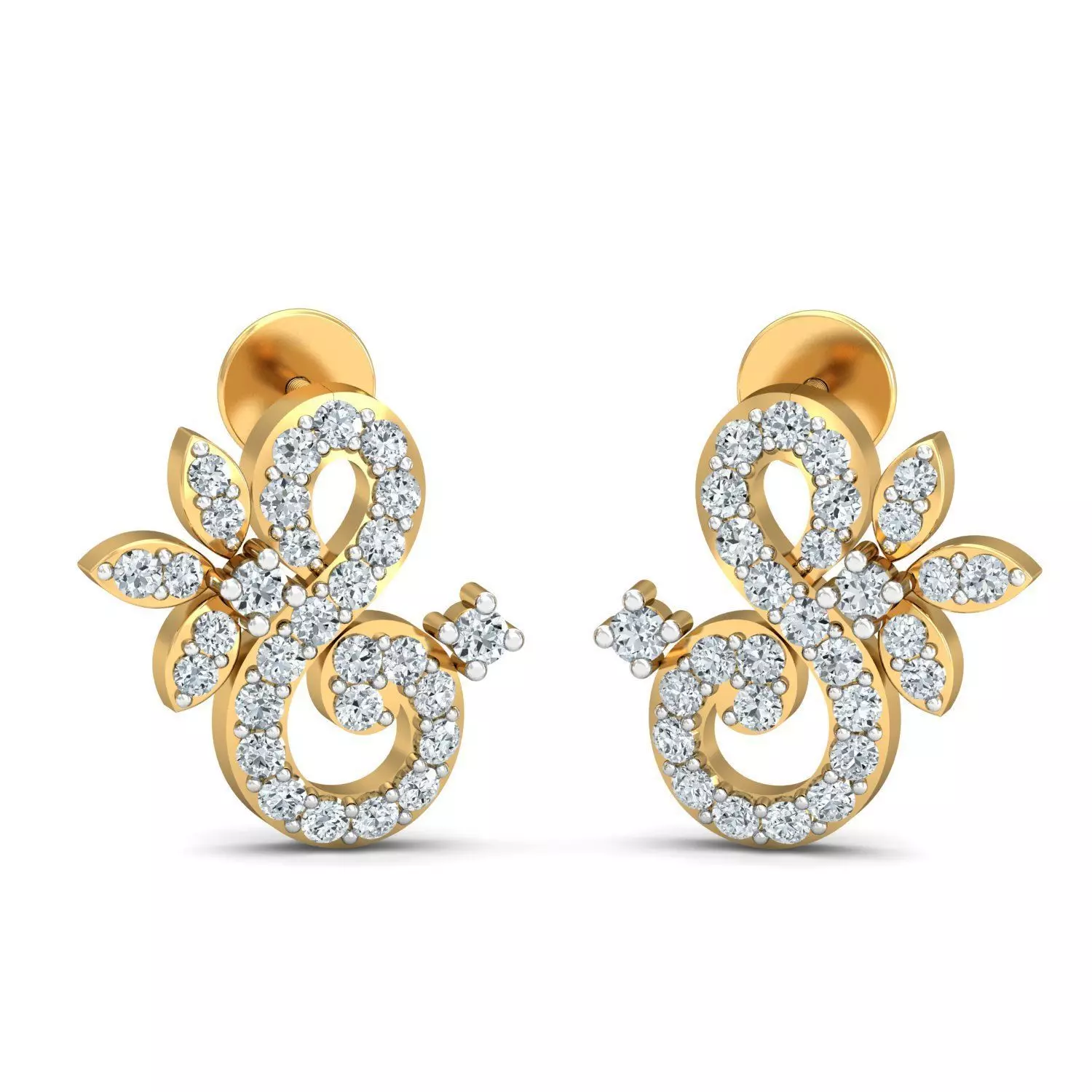 Women Solitaire Earring 3DM STL OBJ FBX Render Details 3D print model_0