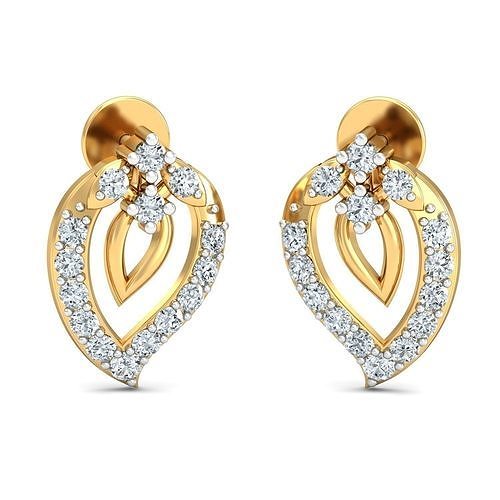 Women Solitaire Earring 3DM STL OBJ FBX Render Details 3D print model