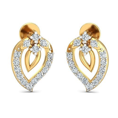 Women Solitaire Earring 3DM STL OBJ FBX Render Details 3D print model